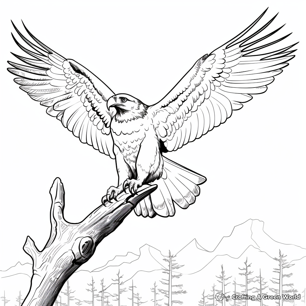 Osprey and Natural Habitat Coloring Pages 4