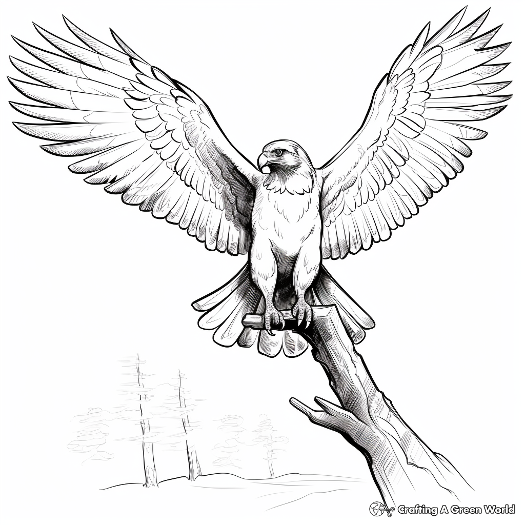 Osprey in Different Angles Coloring Pages 2