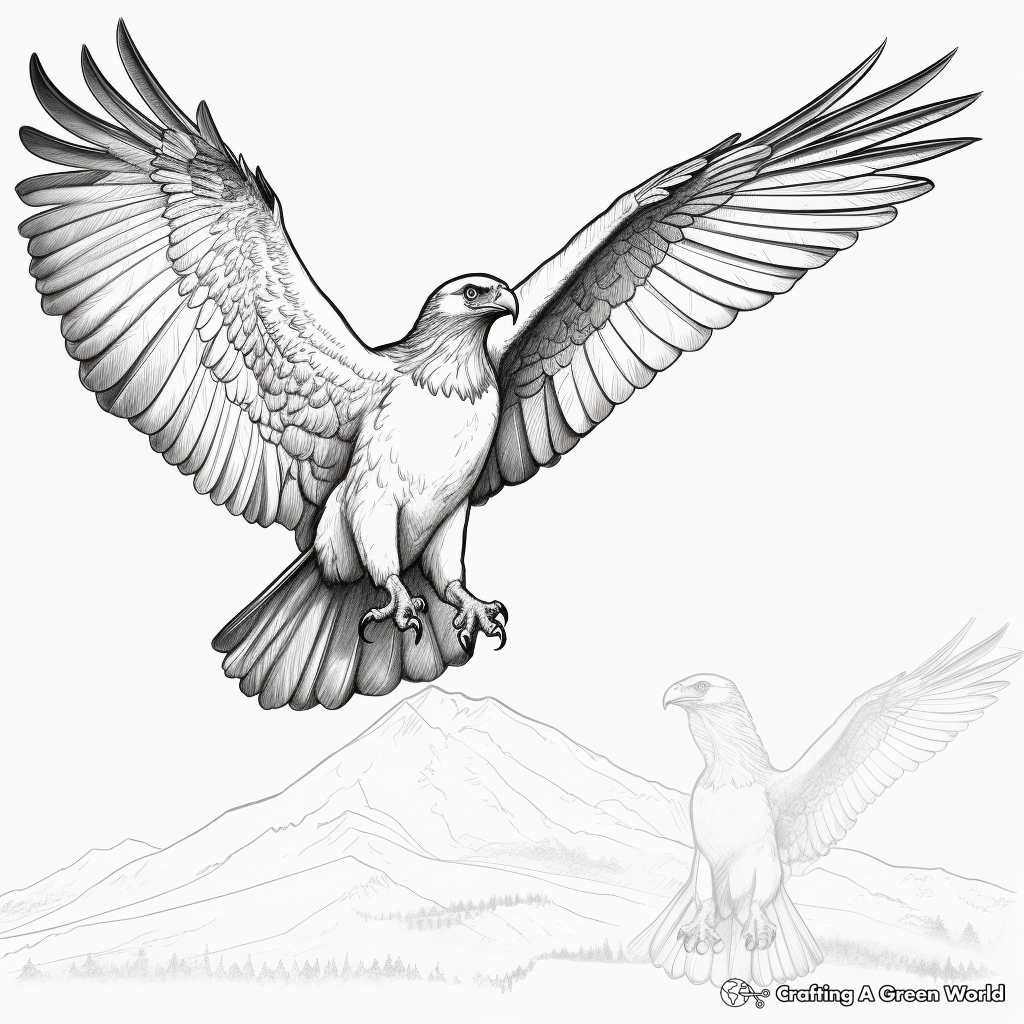 Osprey in Different Angles Coloring Pages 4