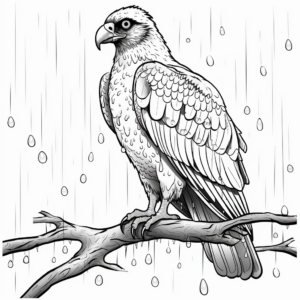 Osprey in The Rain Coloring Pages 2