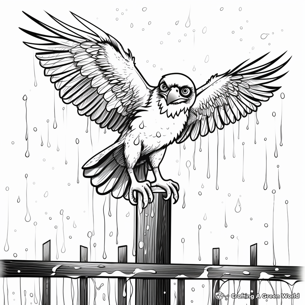 Osprey in The Rain Coloring Pages 3