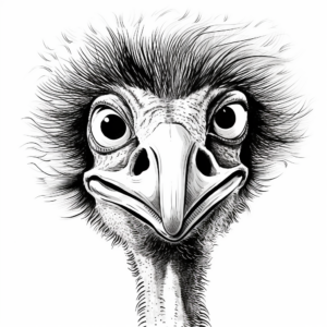Ostrich Head Close-Up Coloring Pages 4