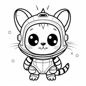 Out of this World: Alien Cat Bee Coloring Pages 1