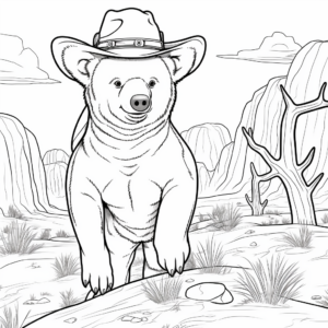 Outback Adventure Wombat Coloring Pages 4