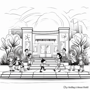 Outdoor Performance Stage Coloring Pages 2