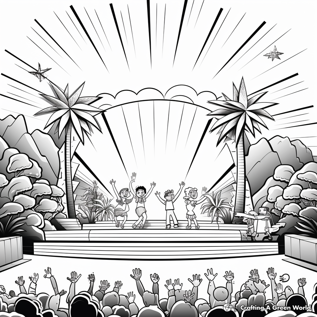 Outdoor Performance Stage Coloring Pages 3
