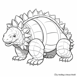 Outlined Ankylosaurus Coloring Pages 2
