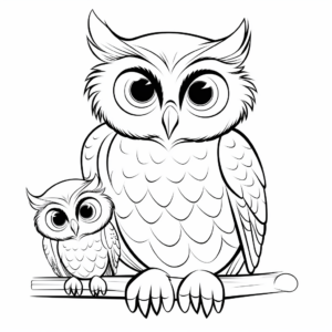 Owl and the Mouse Story Coloring Pages 1