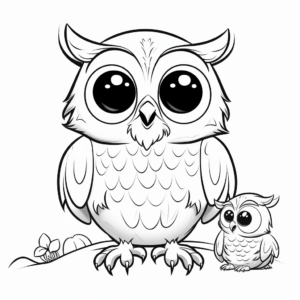 Owl and the Mouse Story Coloring Pages 2