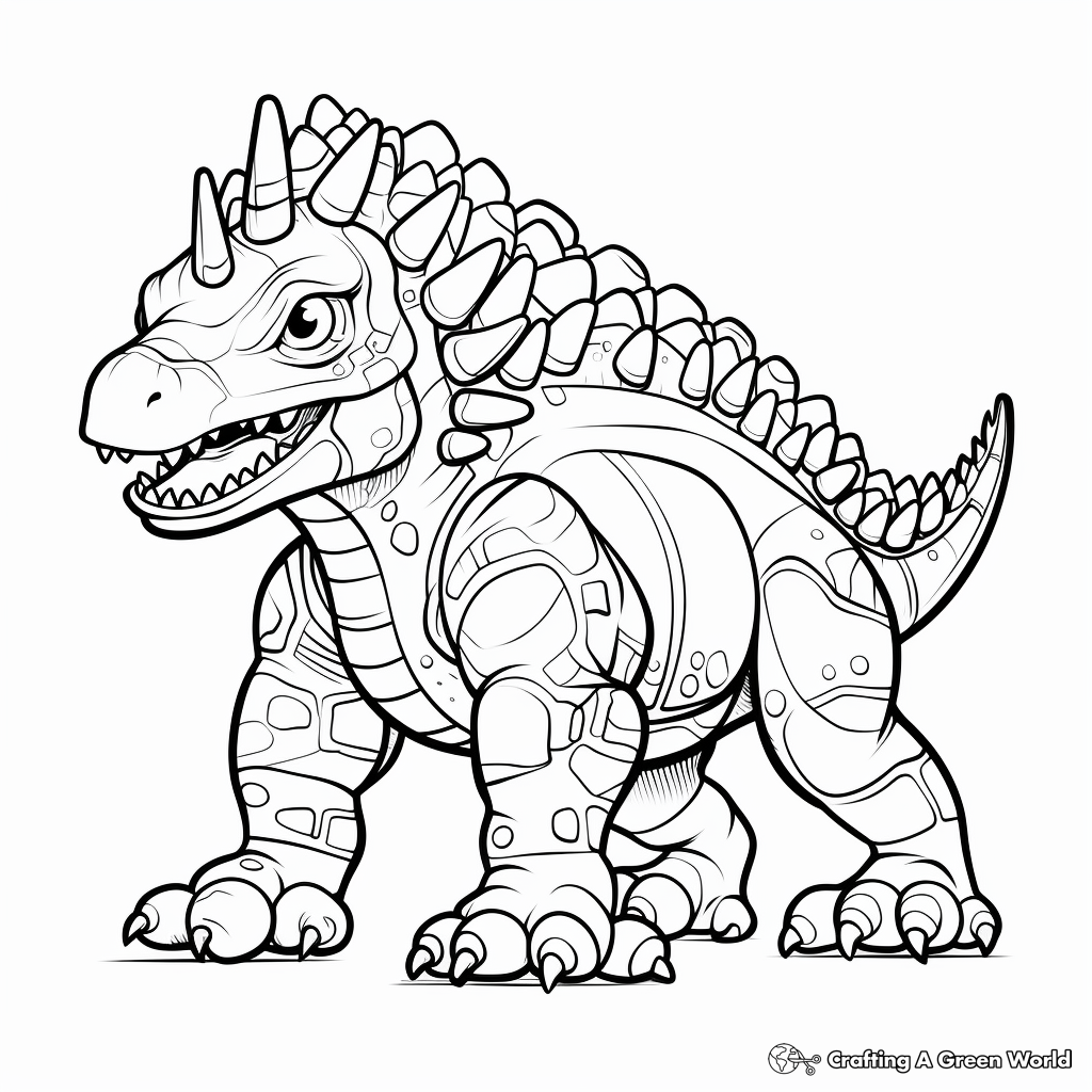 Pachycephalosaurus in Jurassic Era: Historical Coloring Pages 1