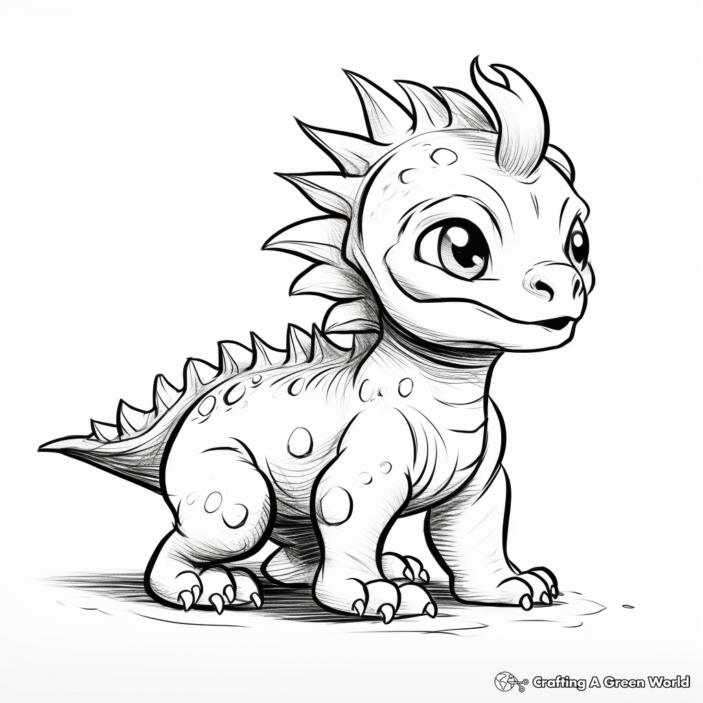 Pachycephalosaurus: From Baby to Adult Evolution Coloring Pages 3