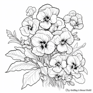 Pansy Flowers in Detail: Coloring Pages 2