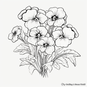 Pansy Flowers in Detail: Coloring Pages 3