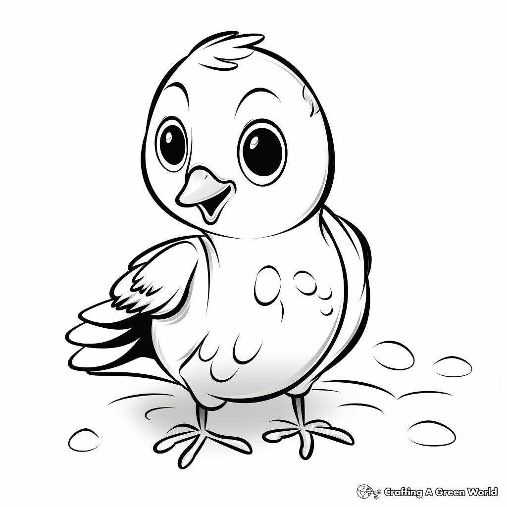 Parakeet Chick Coloring Pages for Children 2