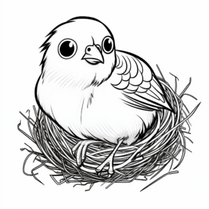 Parakeet Chick Coloring Pages for Children 3