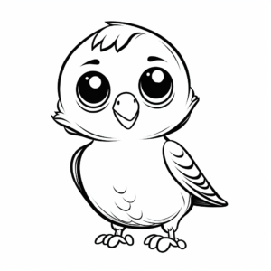 Parakeet Chick Coloring Pages for Children 4