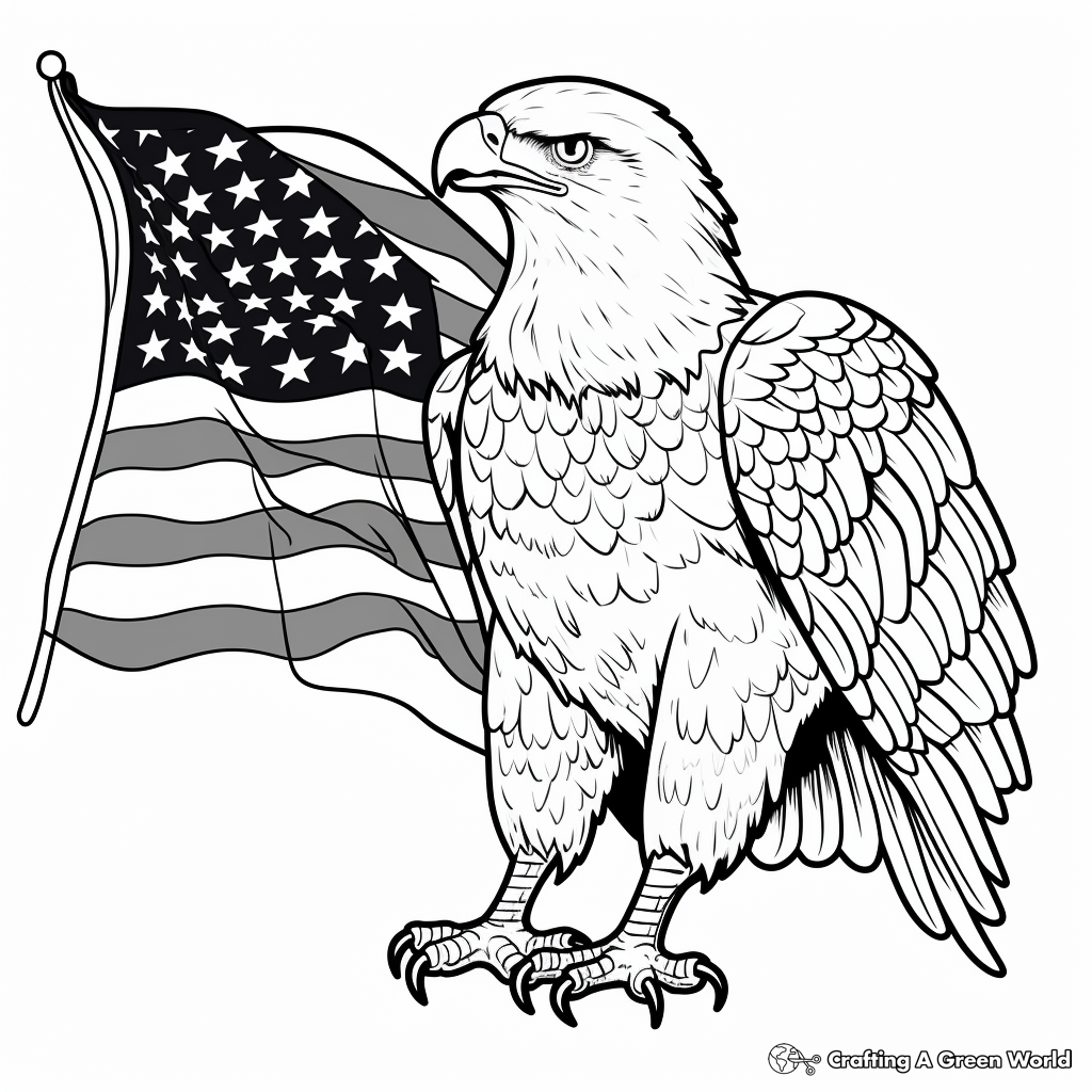 Patriotic American Eagle Coloring Pages 1
