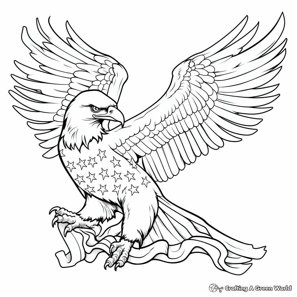 Patriotic American Eagle Coloring Pages 2