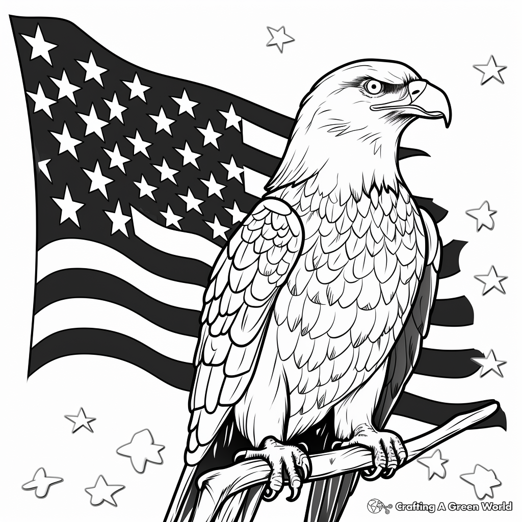 Patriotic American Eagle Coloring Pages 3