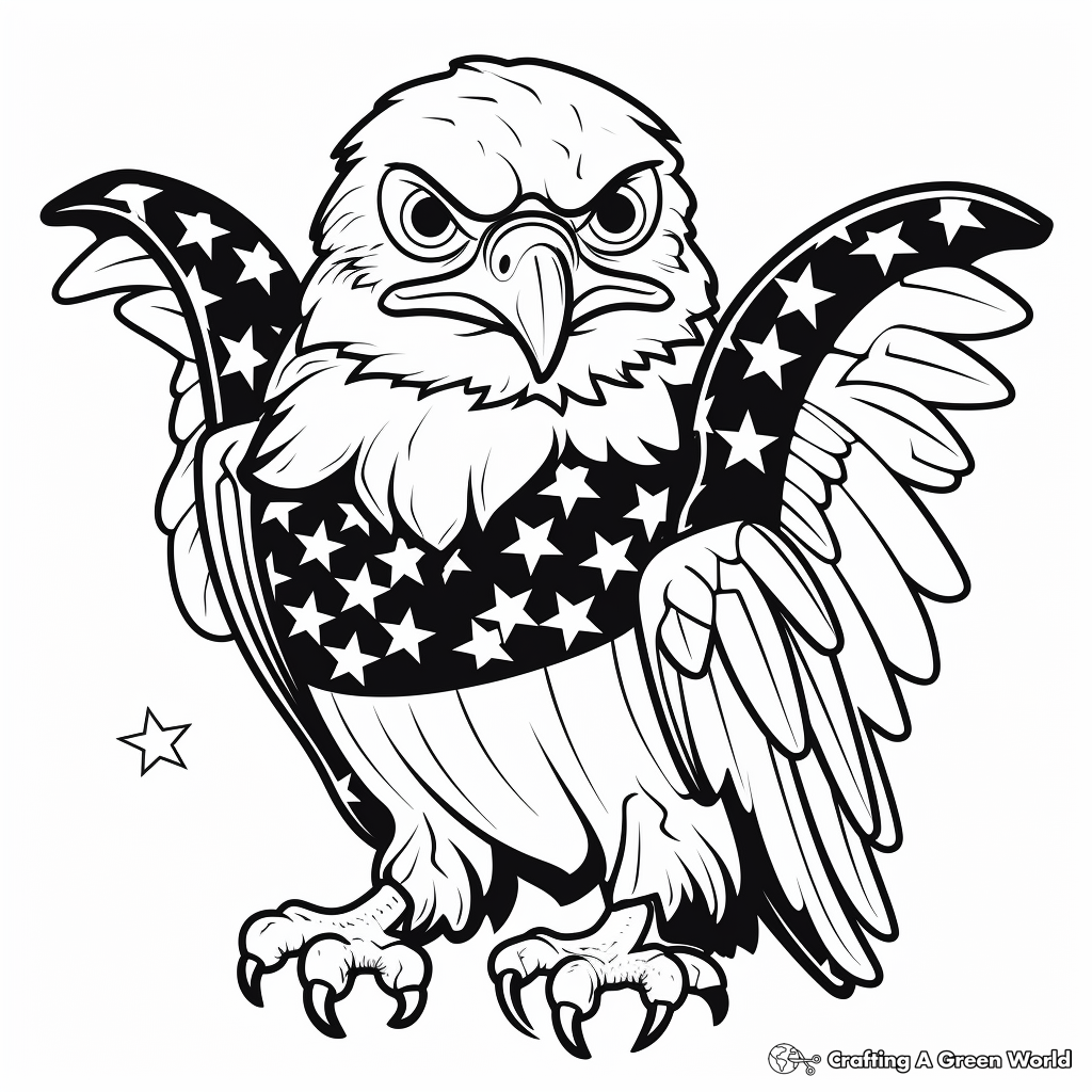 Patriotic American Eagle Coloring Pages 4