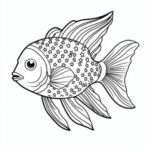 Patriotic American Flag Fish Coloring Pages 4
