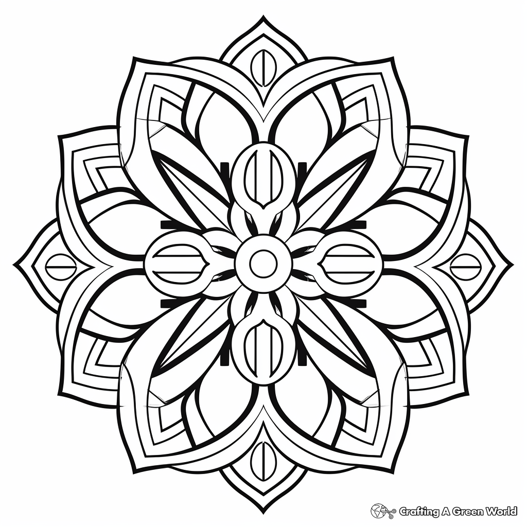 Pattern-filled Mandalas Symmetrical Coloring Pages 2