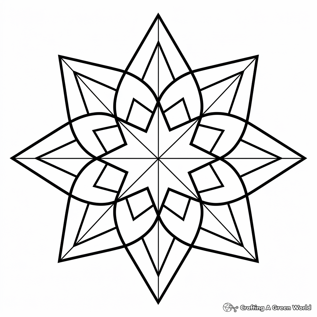Patterned Geometric Star Coloring Pages 1