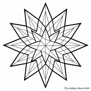 Patterned Geometric Star Coloring Pages 2