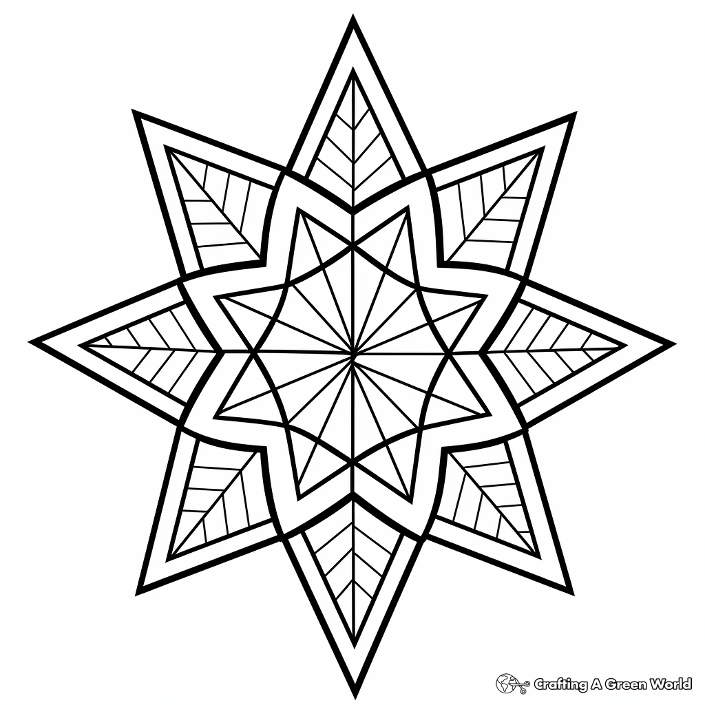 Patterned Geometric Star Coloring Pages 4