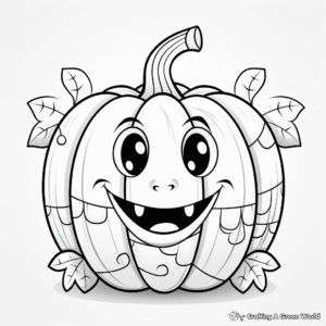 Patterned Pumpkin Coloring Pages 1
