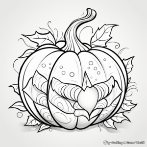 Patterned Pumpkin Coloring Pages 3