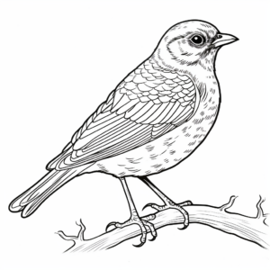 Patterned Red-Winged Blackbird Coloring Pages 2