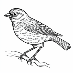 Patterned Red-Winged Blackbird Coloring Pages 4
