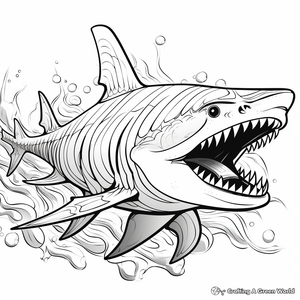 Patterns And Abstract Megalodon Coloring Pages 3