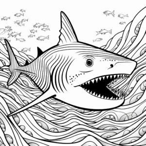 Patterns And Abstract Megalodon Coloring Pages 4
