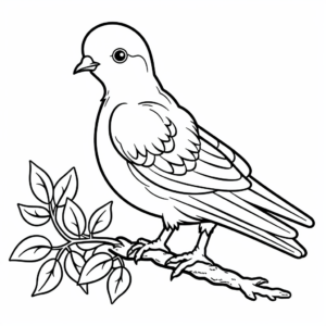 Peace Dove in a Garden Coloring Pages 1