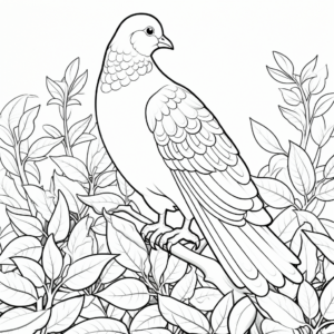 Peace Dove in a Garden Coloring Pages 3