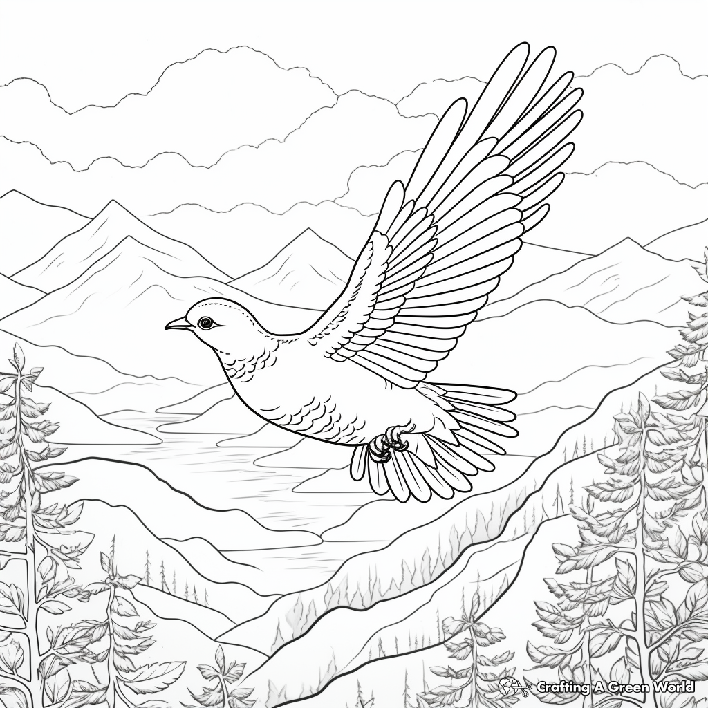 Peace Dove in Foggy Scenery Coloring Pages 1