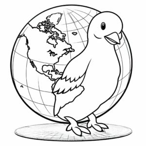 Peace Dove with Children of the World Coloring Pages 1