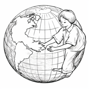 Peace Dove with Children of the World Coloring Pages 2