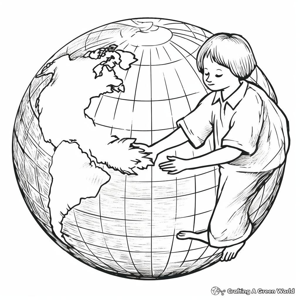 Peace Dove with Children of the World Coloring Pages 2