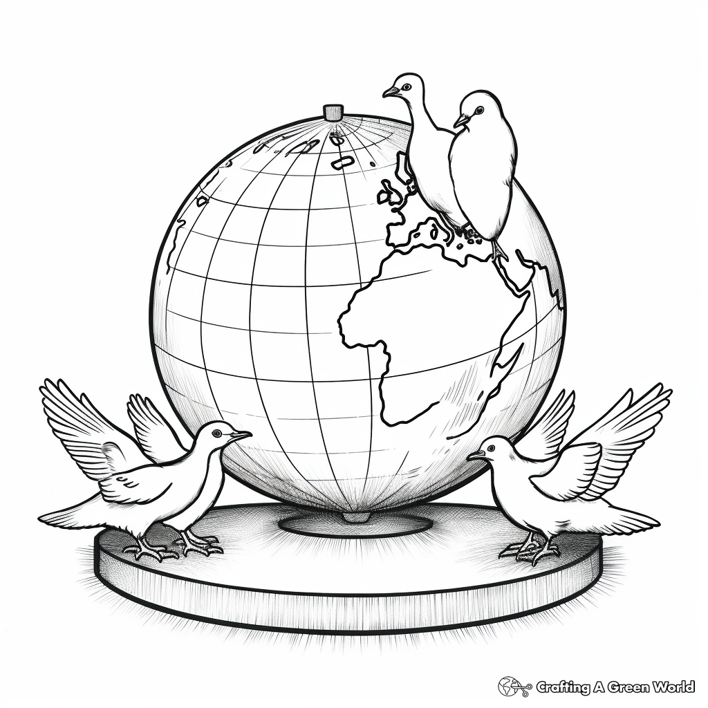 Peace Dove with Children of the World Coloring Pages 3