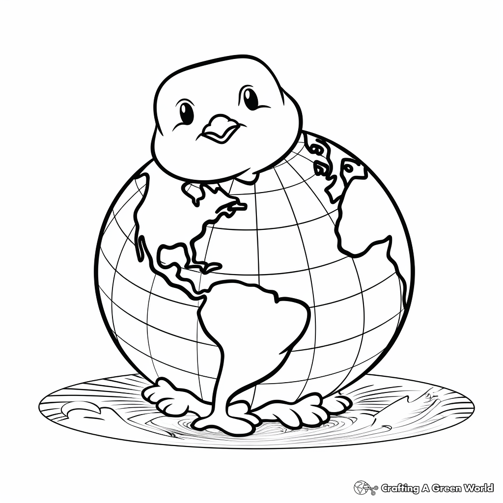 Peace Dove with Globe for World Peace Coloring Pages 2