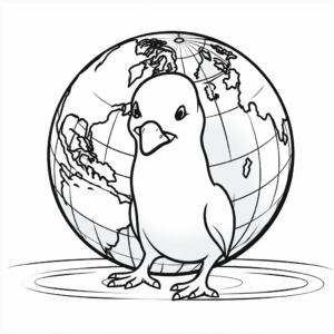 Peace Dove with Globe for World Peace Coloring Pages 3