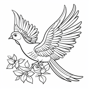 Peace Dove with Rainbow Coloring Pages 4