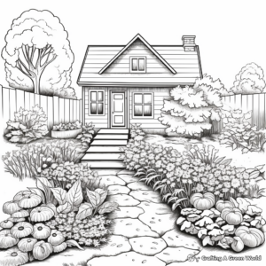 Peaceful Autumn Garden Coloring Pages 2