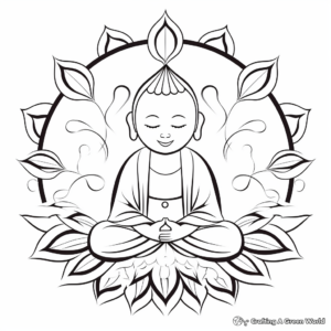 Peaceful Buddha Coloring Pages 2