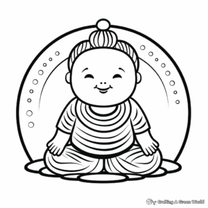 Peaceful Buddha Coloring Pages 3