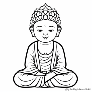 Peaceful Buddha Coloring Pages 4