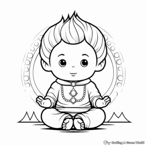 Peaceful Chakra Coloring Pages for Beginners 2